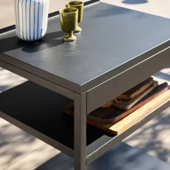Cocina exterior de acero 2 estantes L80cm
