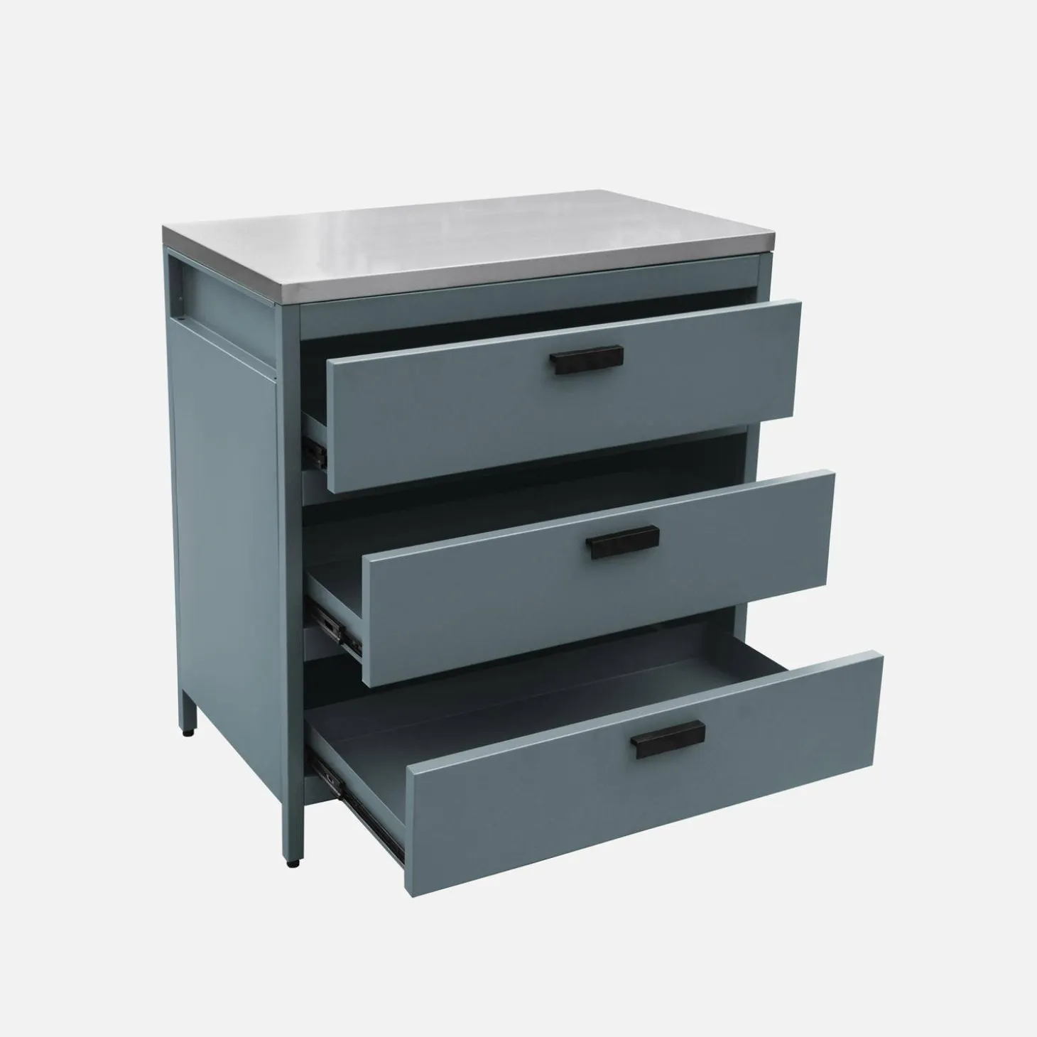 Cocina exterior de acero 3 cajones, 80cm