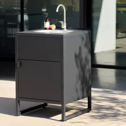 Cocina exterior de acero con fregadero y 1 puerta, 60cm