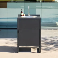 Cocina exterior de acero con fregadero y 1 puerta, 60cm