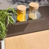Cocina exterior de acero y decoración de madera 1 estante, 60cm