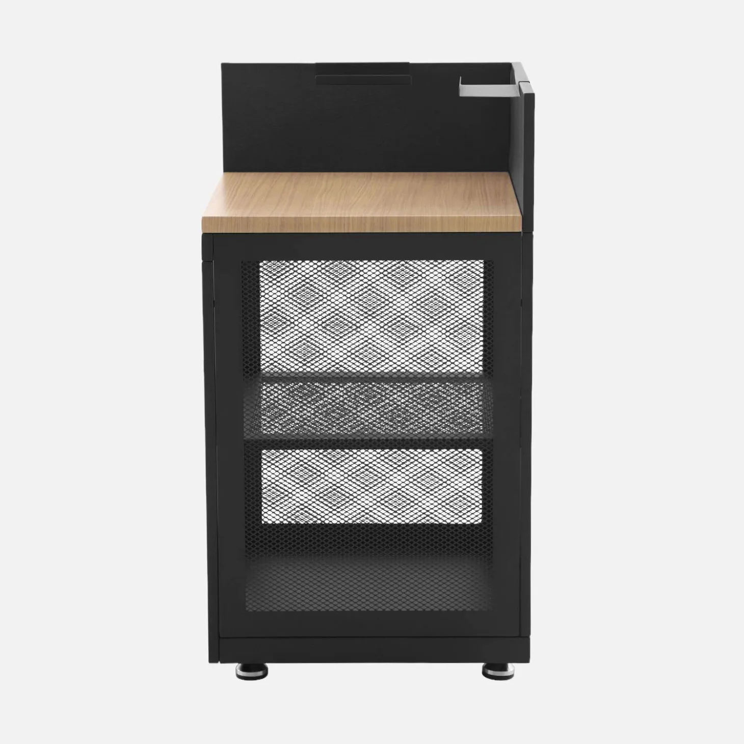 Cocina exterior de acero y decoración de madera 1 estante, 60cm