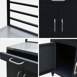 Cocina exterior de acero 1 cajón y 2 puertas, 80cm