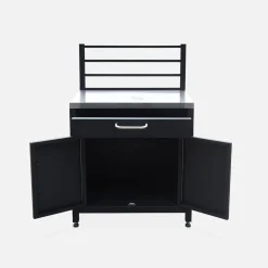 Cocina exterior de acero 1 cajón y 2 puertas, 80cm