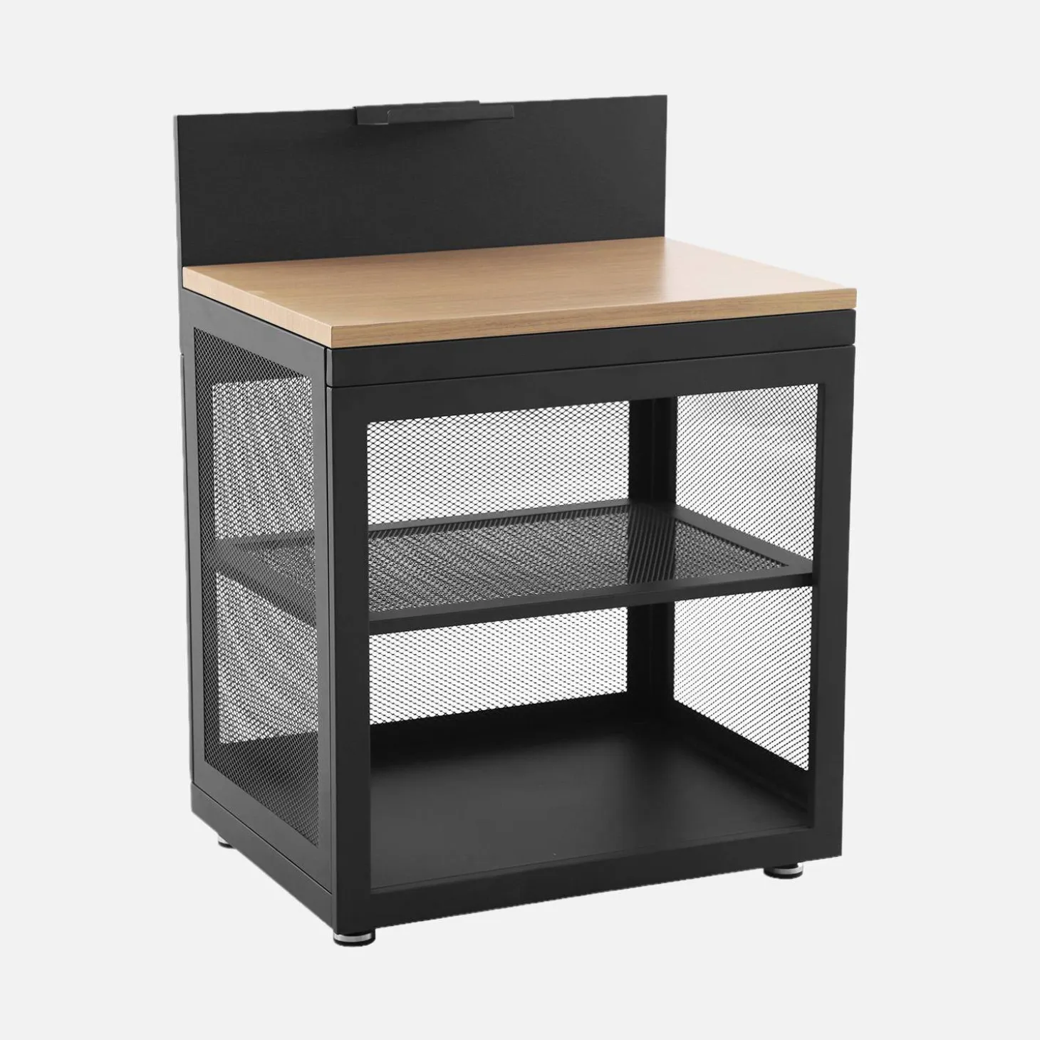 Cocina exterior de acero y decoración de madera 1 estante, 80cm