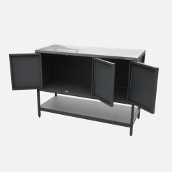 Cocina exterior de acero 3 puertas y 1 estante, 120cm
