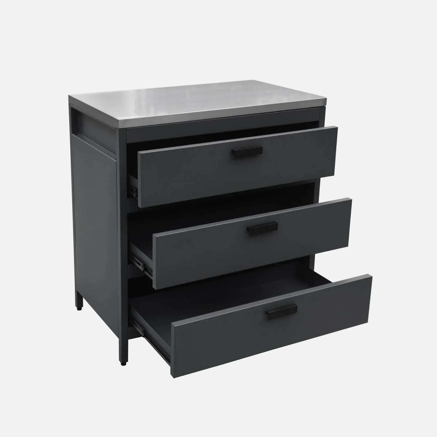 Cocina exterior de acero 3 cajones, 80cm