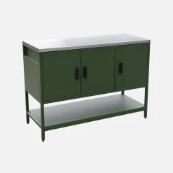 Cocina exterior de acero 3 puertas y 1 estante, 120cm