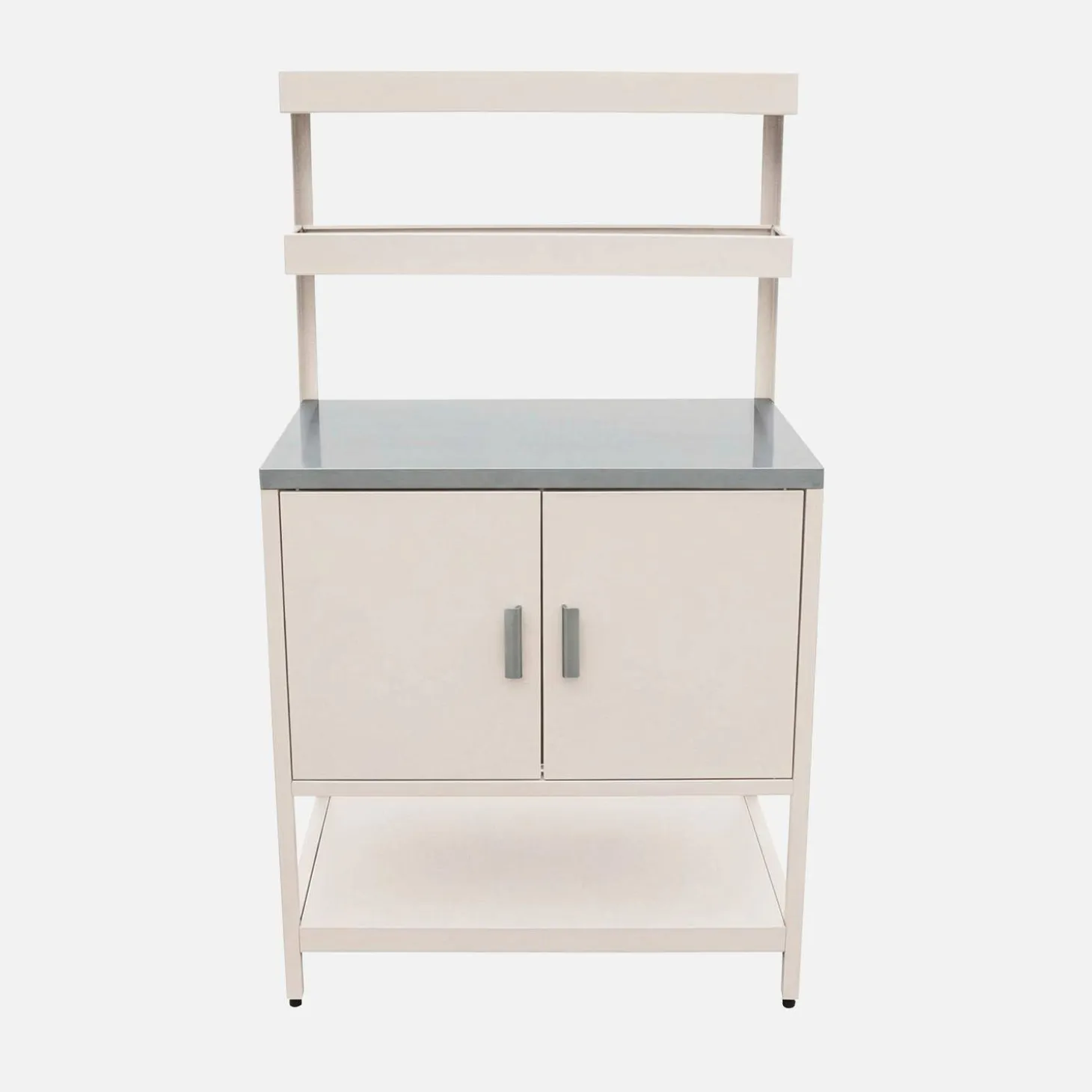 Cocina exterior de acero con 2 estanterías colgantes y 2 puertas, 80cm