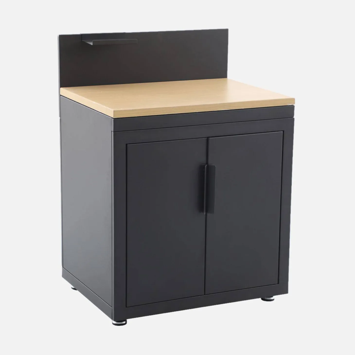 Cocina exterior de acero y decoración de madera 2 puertas 1 gancho, 80cm