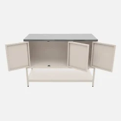 Cocina exterior de acero 3 puertas y 1 estante, 120cm