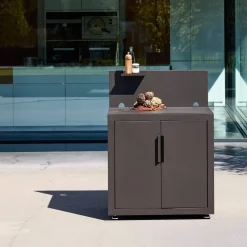 Cocina exterior de acero 2 puertas 1 gancho, 80cm
