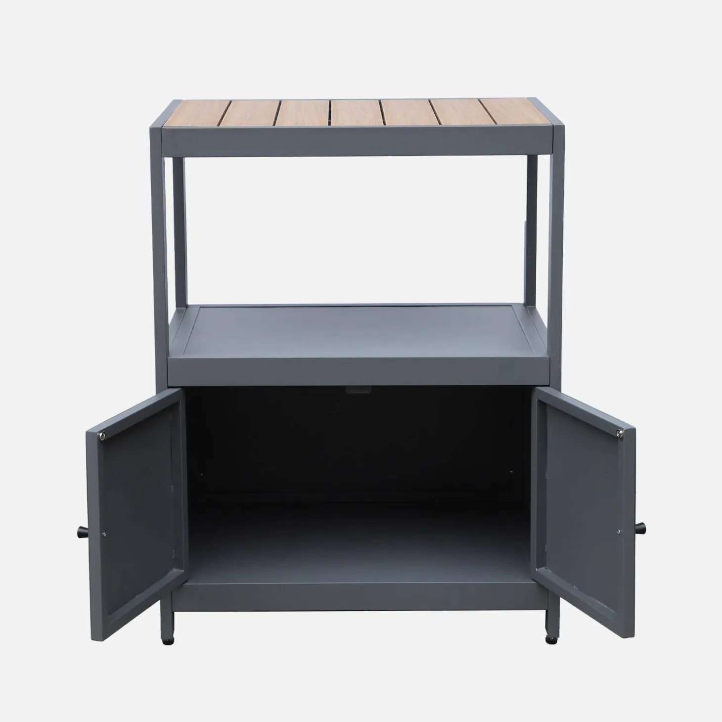 Cocina exterior de aluminio y polywood con 2 puertas