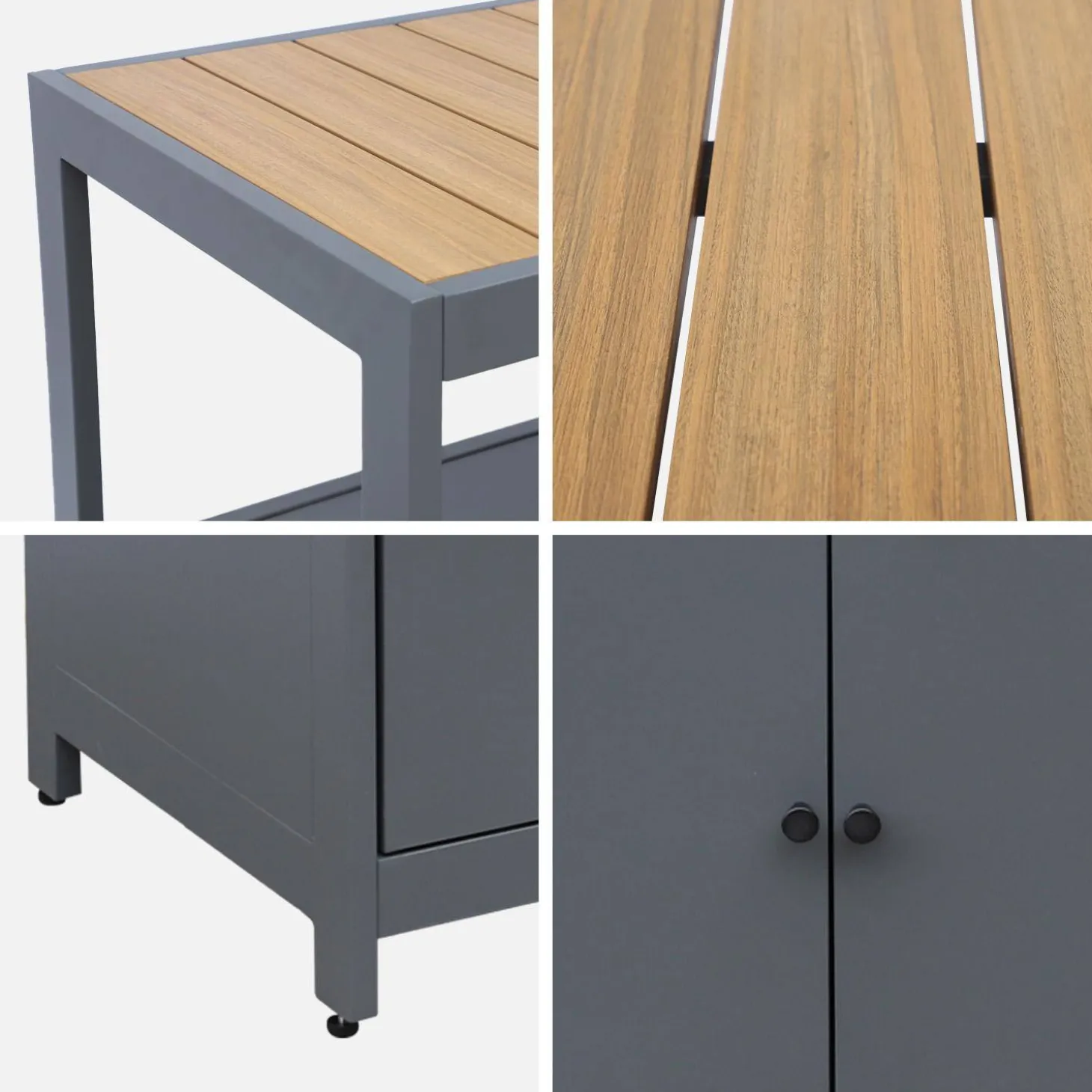 Cocina exterior de aluminio y polywood con 2 puertas