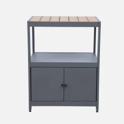 Cocina exterior de aluminio y polywood con 2 puertas