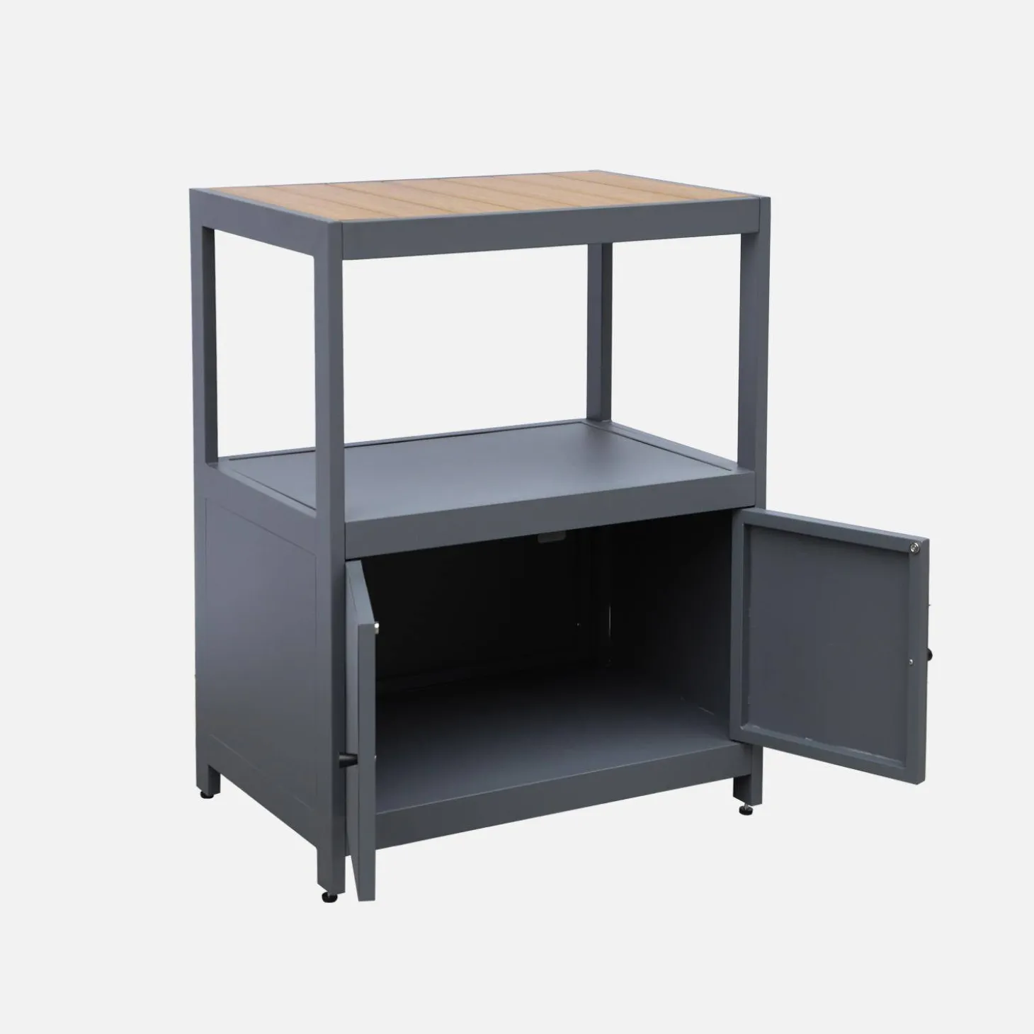 Cocina exterior de aluminio y polywood con 2 puertas