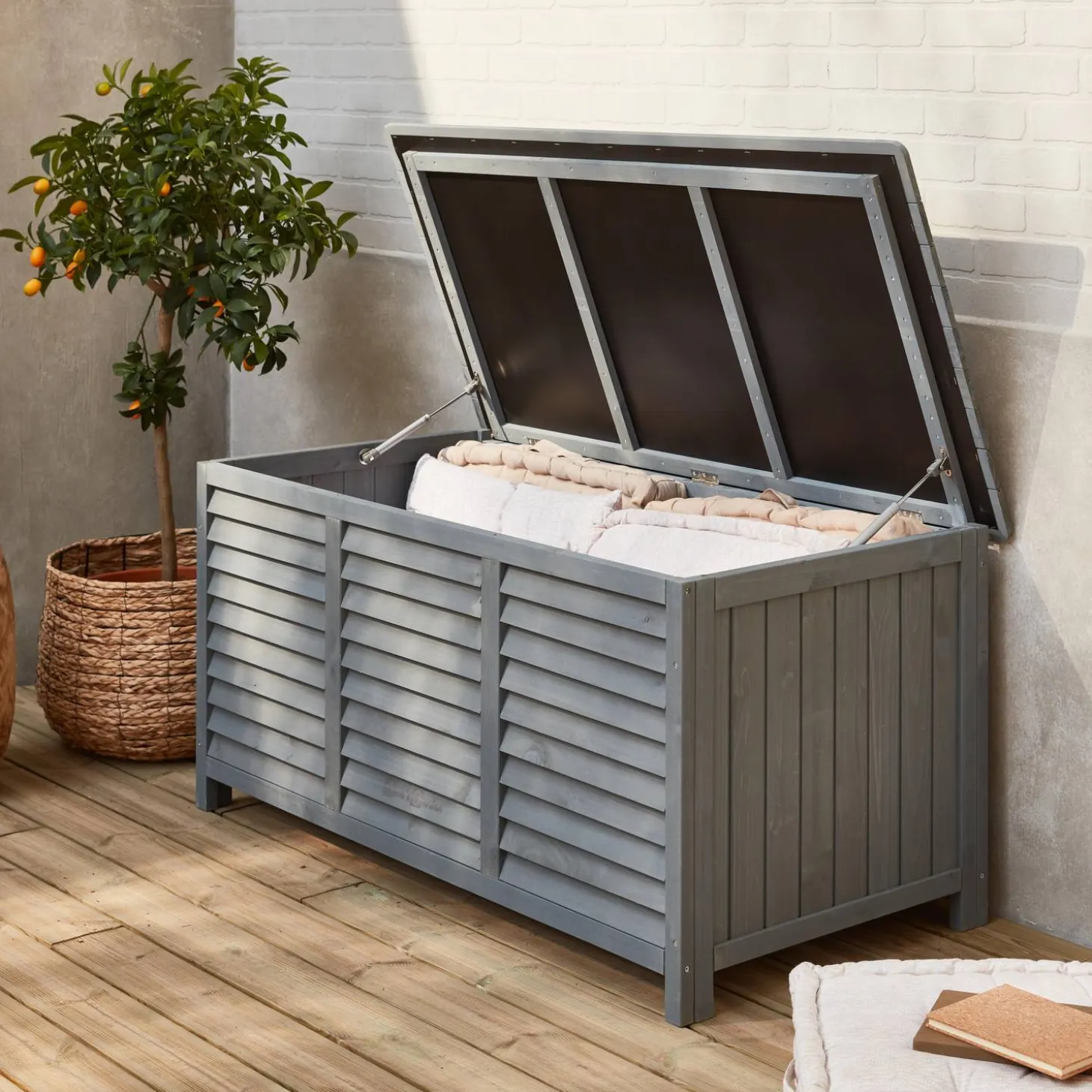 Cofre de almacenamiento de madera, 330L
