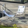 Conjunto de 2 sillones relax con mesa redonda de acero