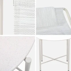 Conjunto de 2 sillones relax con mesa redonda de acero