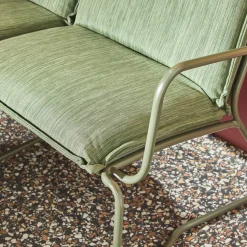 Conjunto de jardín de acero, vidrio y textileno, 4 plazas