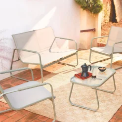 Conjunto de jardín de acero, 4 plazas