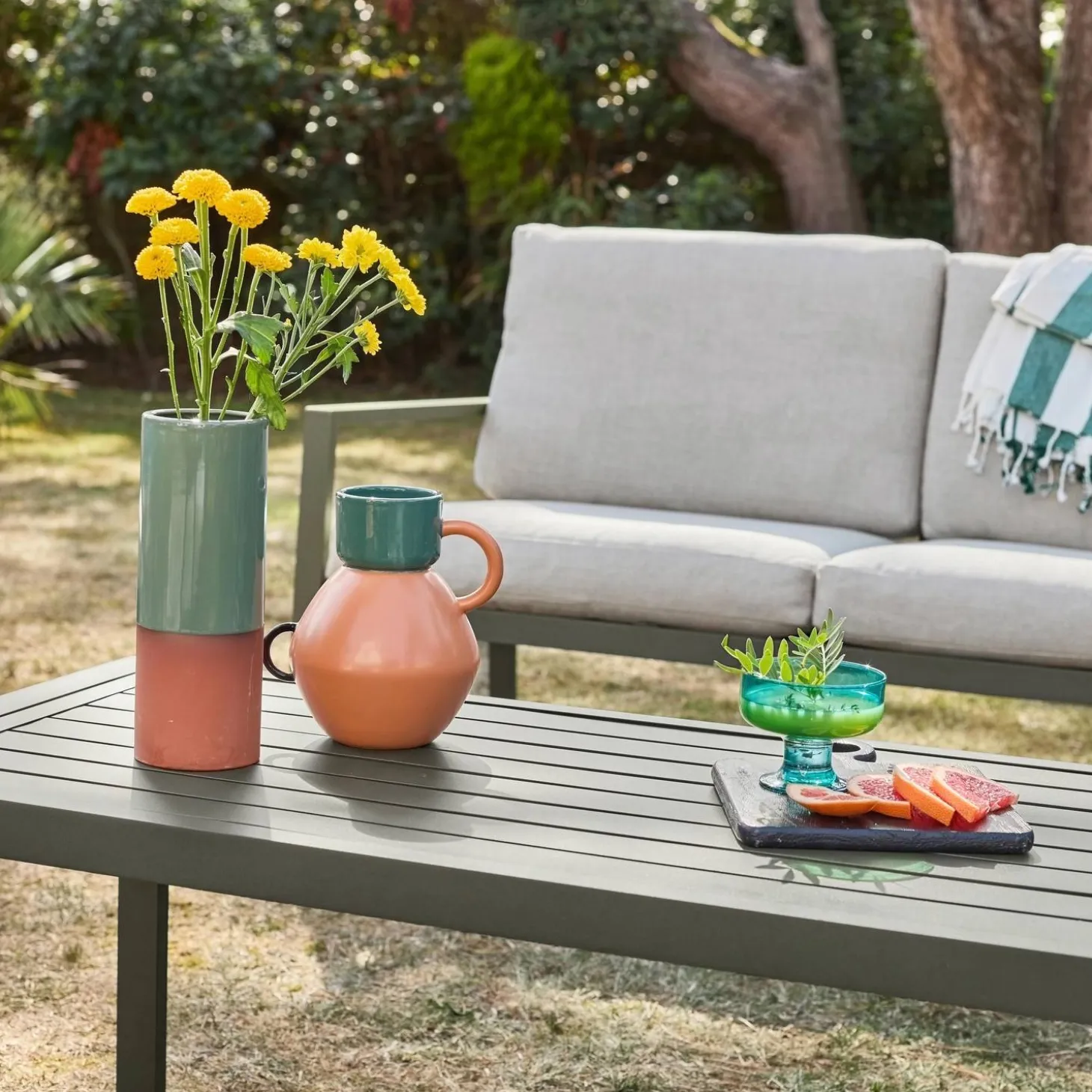 Conjunto de jardín de aluminio , 4 plazas
