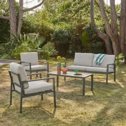 Conjunto de jardín de aluminio , 4 plazas