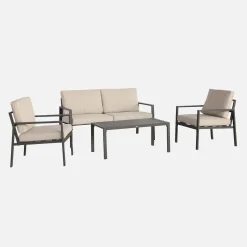 Conjunto de jardín de aluminio , 4 plazas