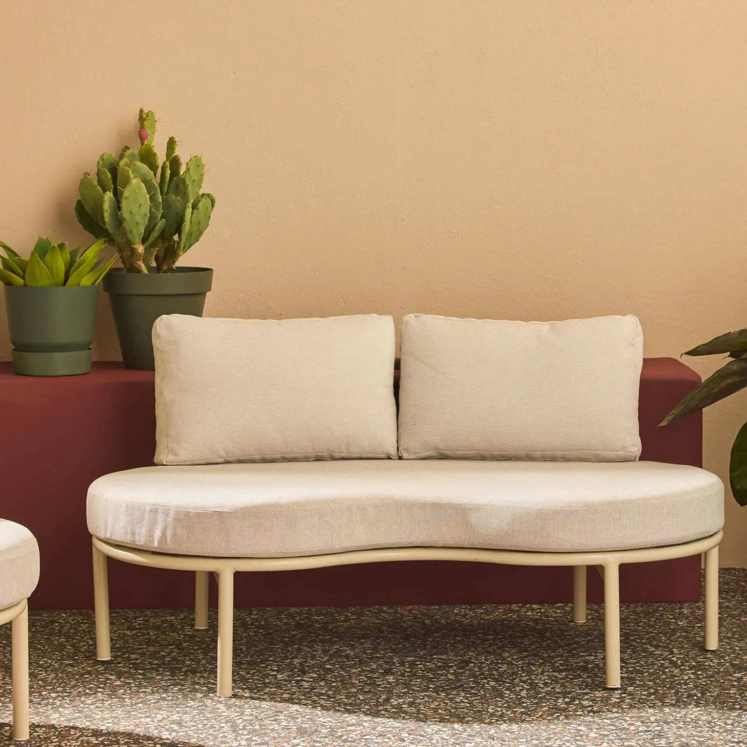 Conjunto de jardín de aluminio, 4 plazas