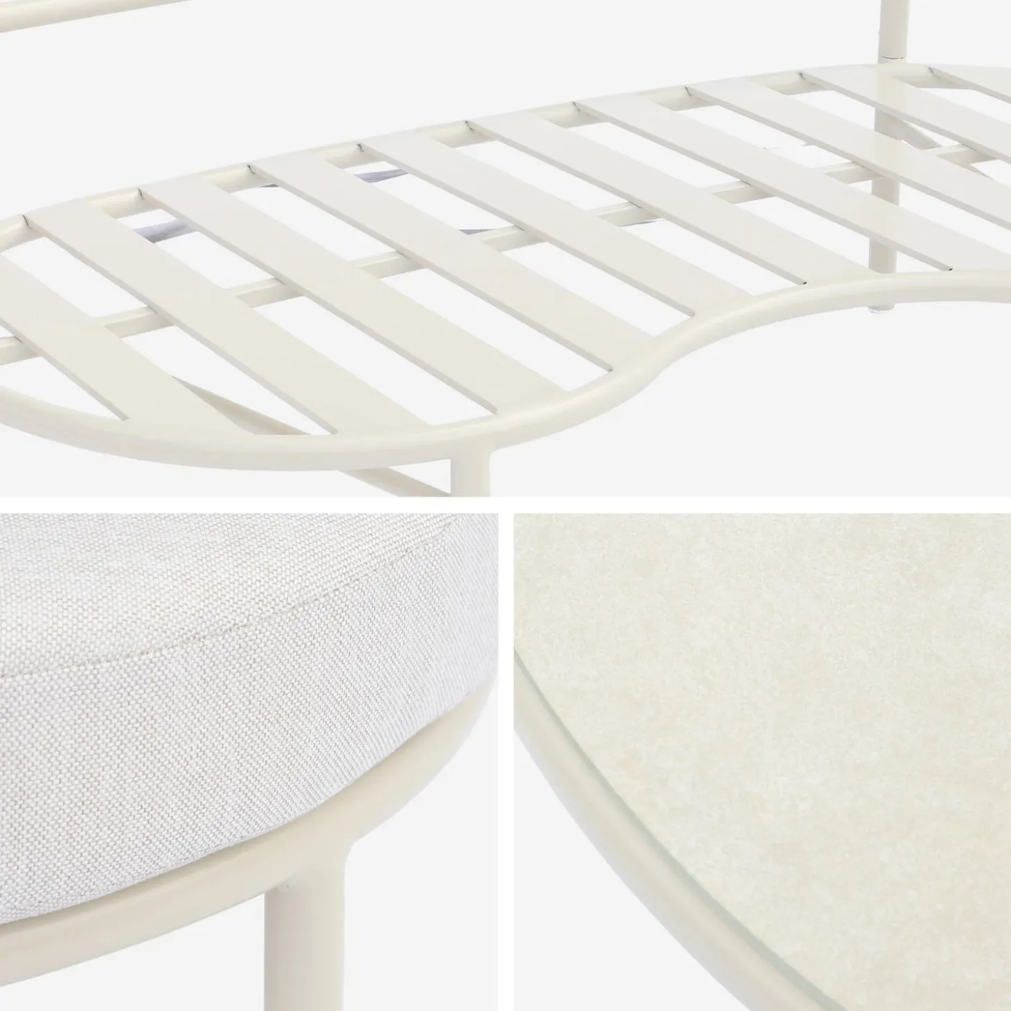 Conjunto de jardín de aluminio, 4 plazas
