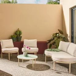 Conjunto de jardín de aluminio, 4 plazas