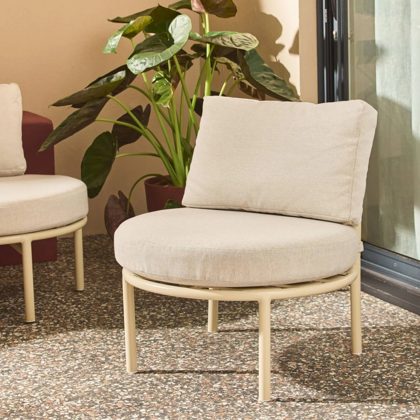 Conjunto de jardín de aluminio, 4 plazas