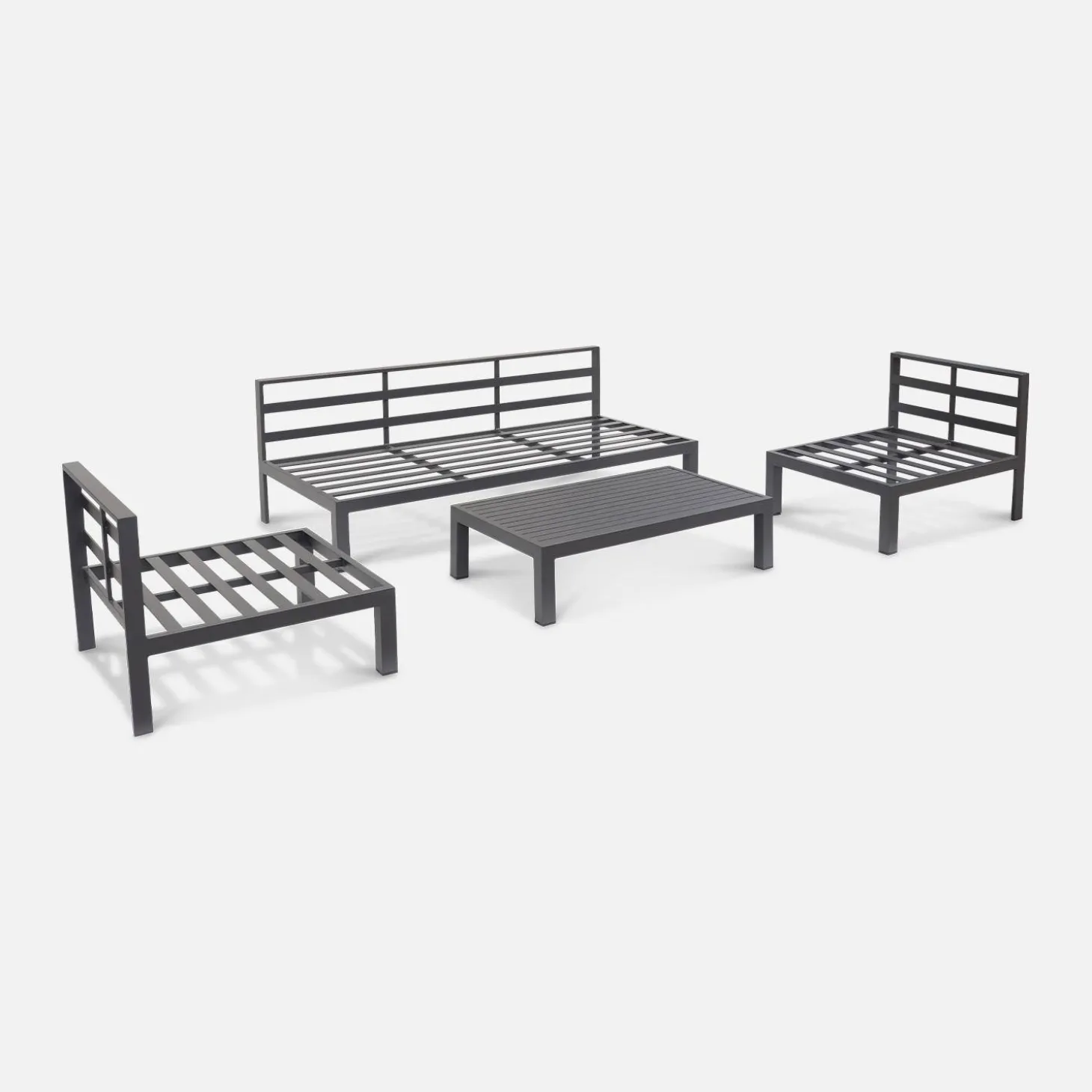 Conjunto de jardín de aluminio, 4 plazas