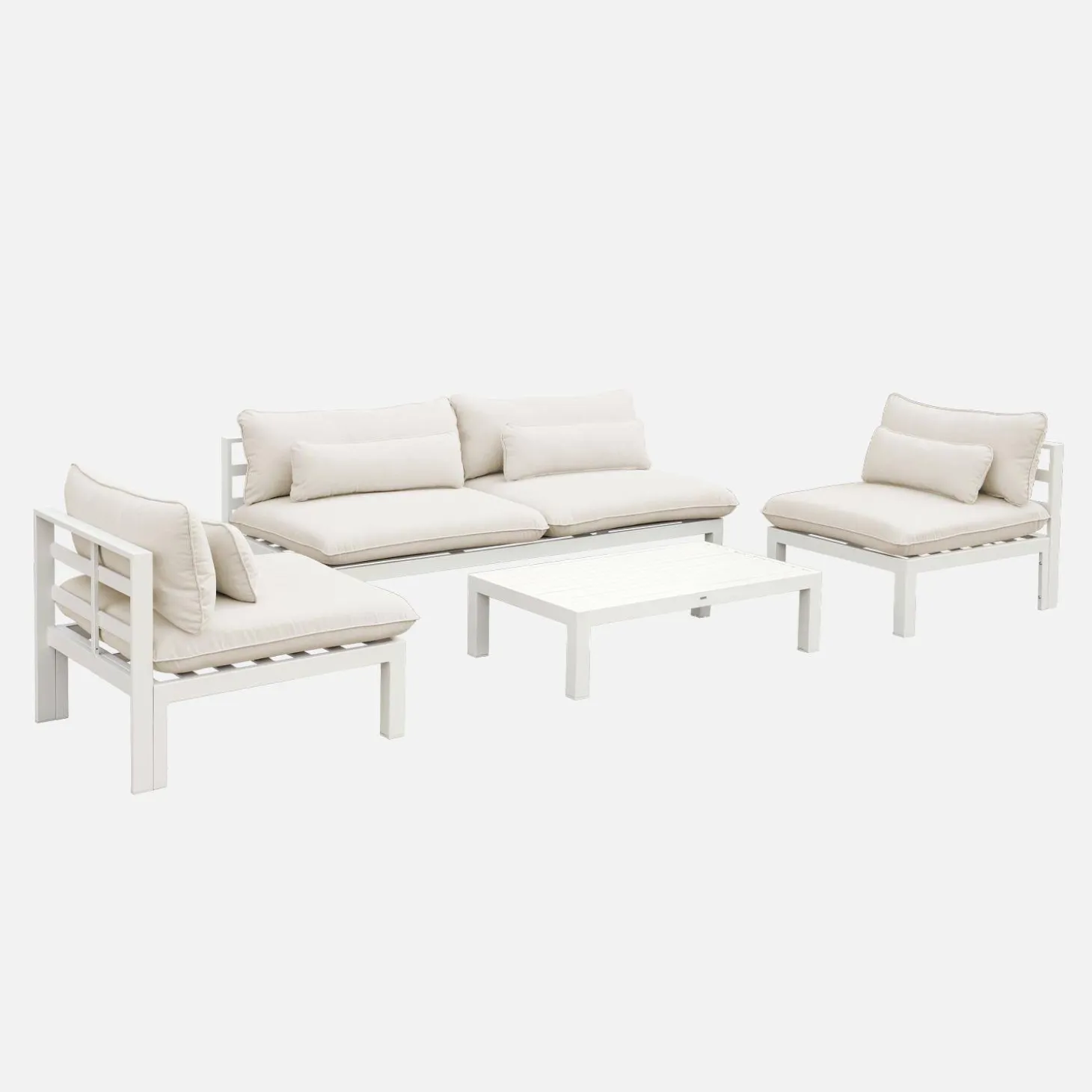 Conjunto de jardín de aluminio, 4 plazas