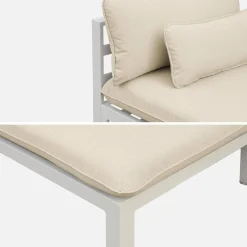 Conjunto de jardín de aluminio, 4 plazas