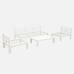 Conjunto de jardín de aluminio, 4 plazas