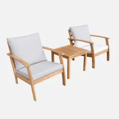 Conjunto de jardín de madera de acacia, 2 plazas