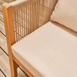 Conjunto de jardín de madera y cuerda, 4 plazas