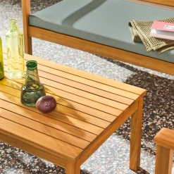 Conjunto de jardín de madera de acacia, 4 plazas