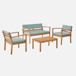 Conjunto de jardín de madera de acacia, 4 plazas