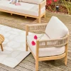 Conjunto de jardín de madera de acacia y cuerdas, 4 plazas