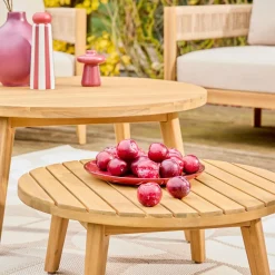 Conjunto de jardín de madera de acacia y cuerdas, 4 plazas