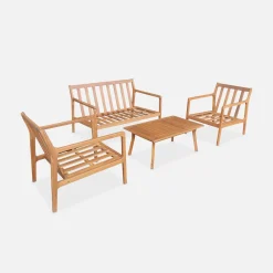 Conjunto de jardín de madera de 4 plazas