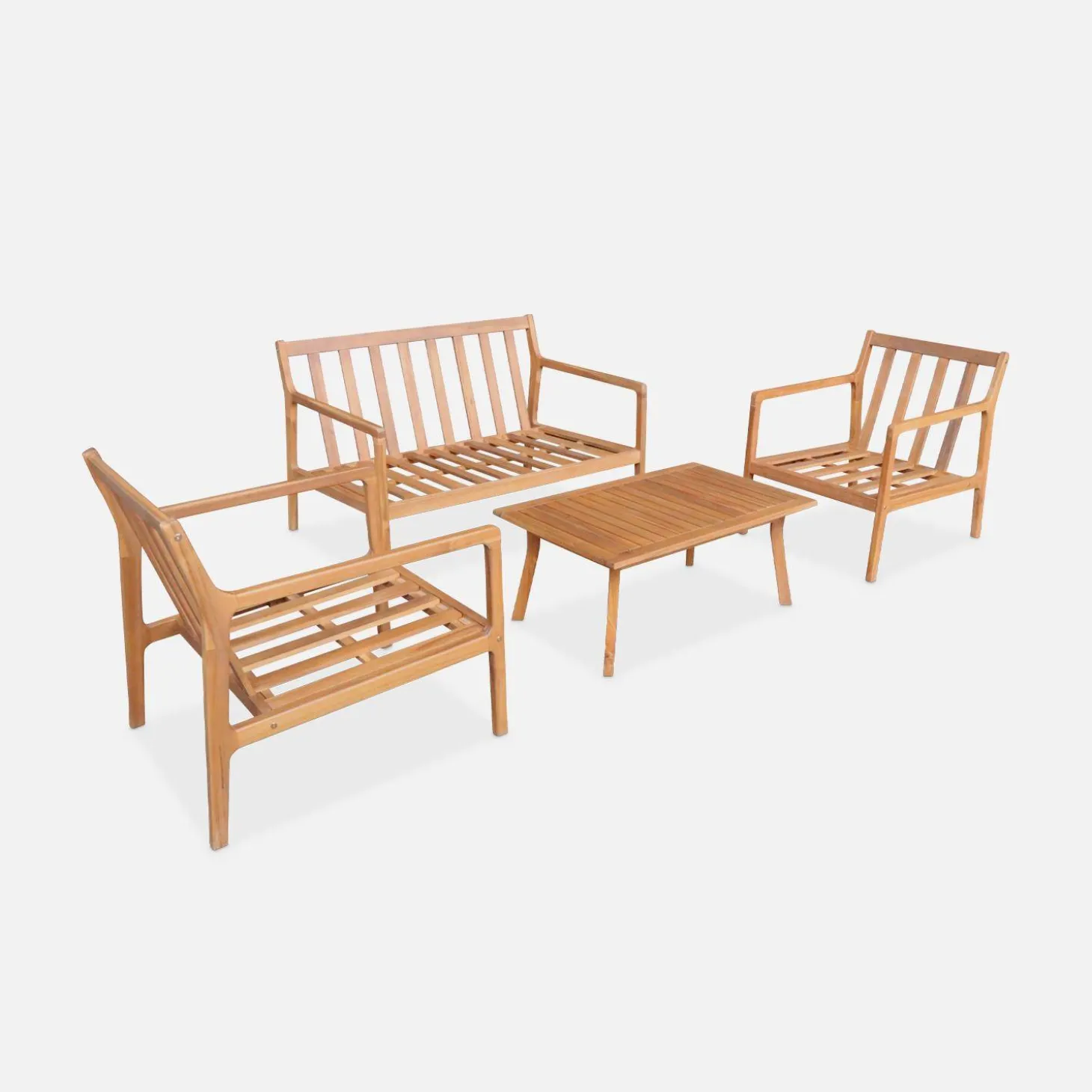 Conjunto de jardín de madera de 4 plazas