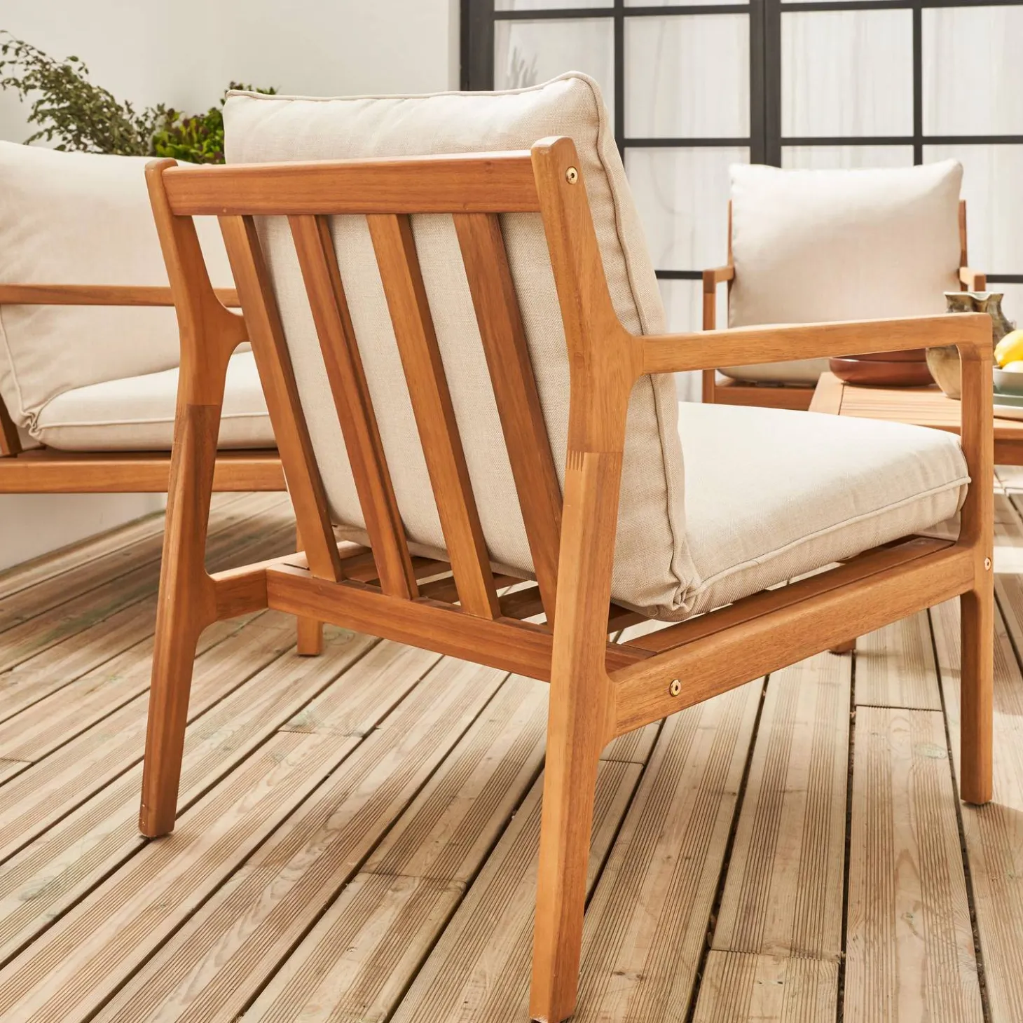 Conjunto de jardín de madera de 4 plazas