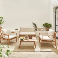 Conjunto de jardín de madera de 4 plazas