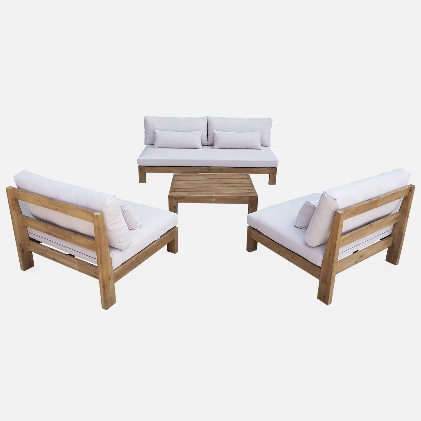 Conjunto de jardín de madera, 5 plazas