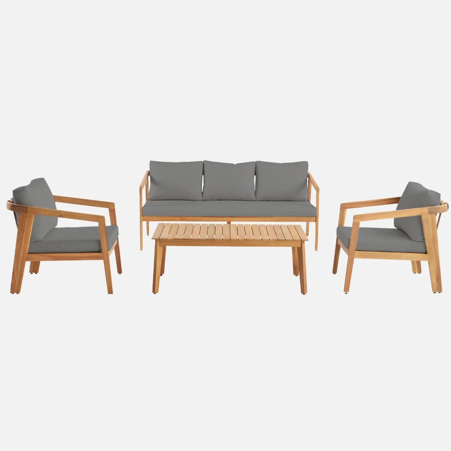 Conjunto de jardín de madera de acacia, 5 plazas