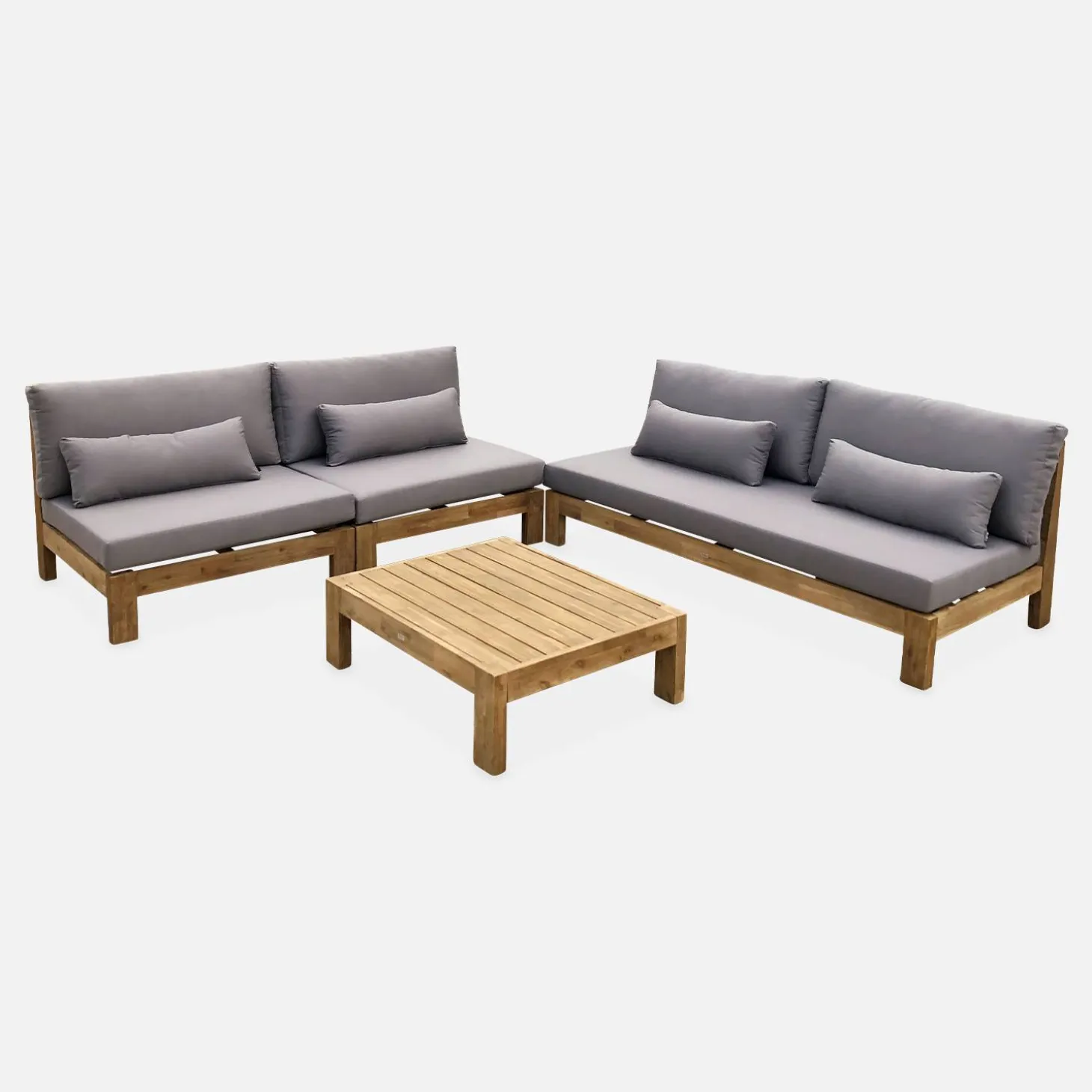 Conjunto de jardín de madera, 5 plazas