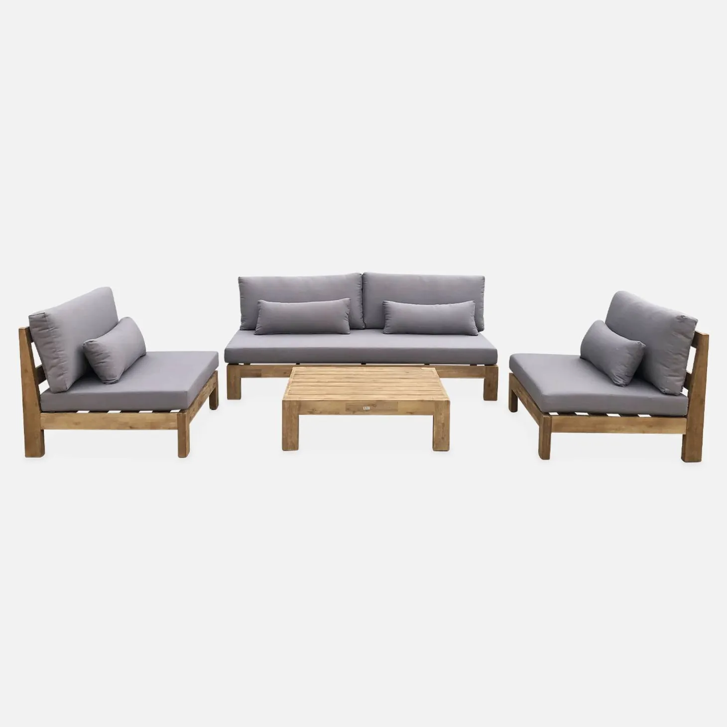 Conjunto de jardín de madera, 5 plazas